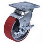 Колесо поворотное большегрузное полиуретановое с тормозом SCpb 42 (d 100 мм)