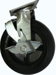 Колесо поворотное большегрузное обрезиненное с тормозом SCdb 80 (d 200 мм)