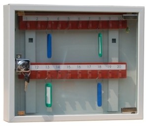 Металлический шкаф для ключей КЛ-20С со стеклянной дверцей