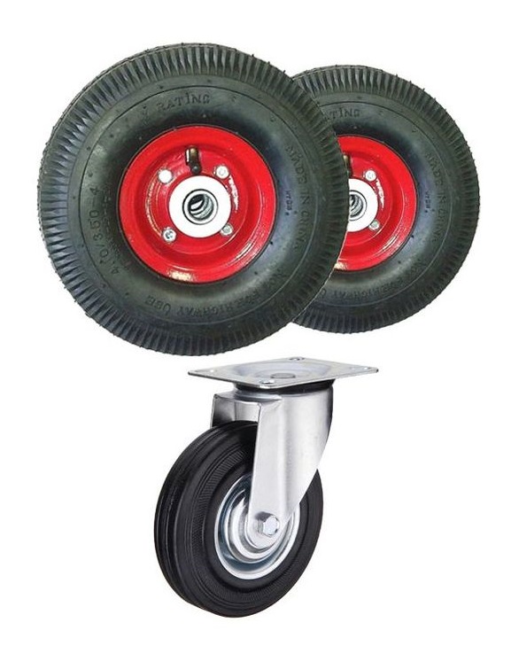 Комплект пневматических колес без кронштейна ∅ 250 мм (3 шт)